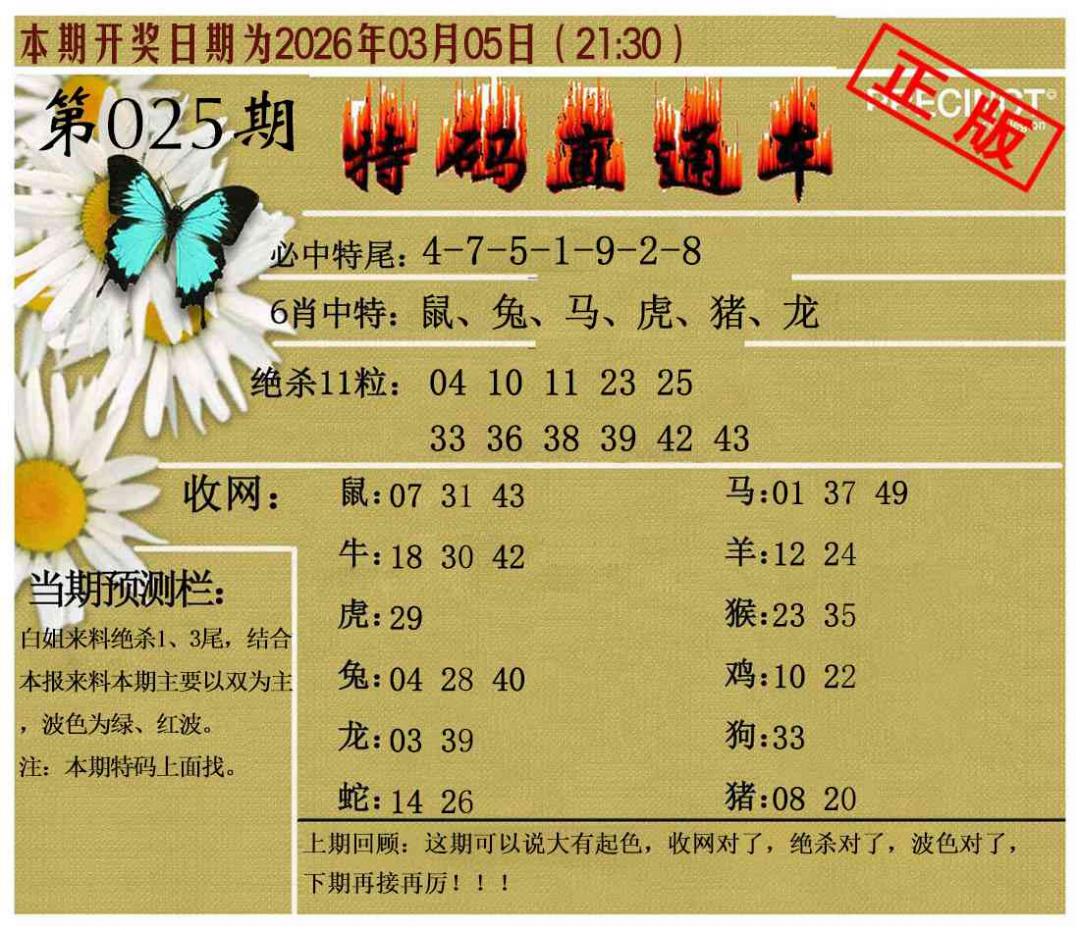 025期特码直通车[图]