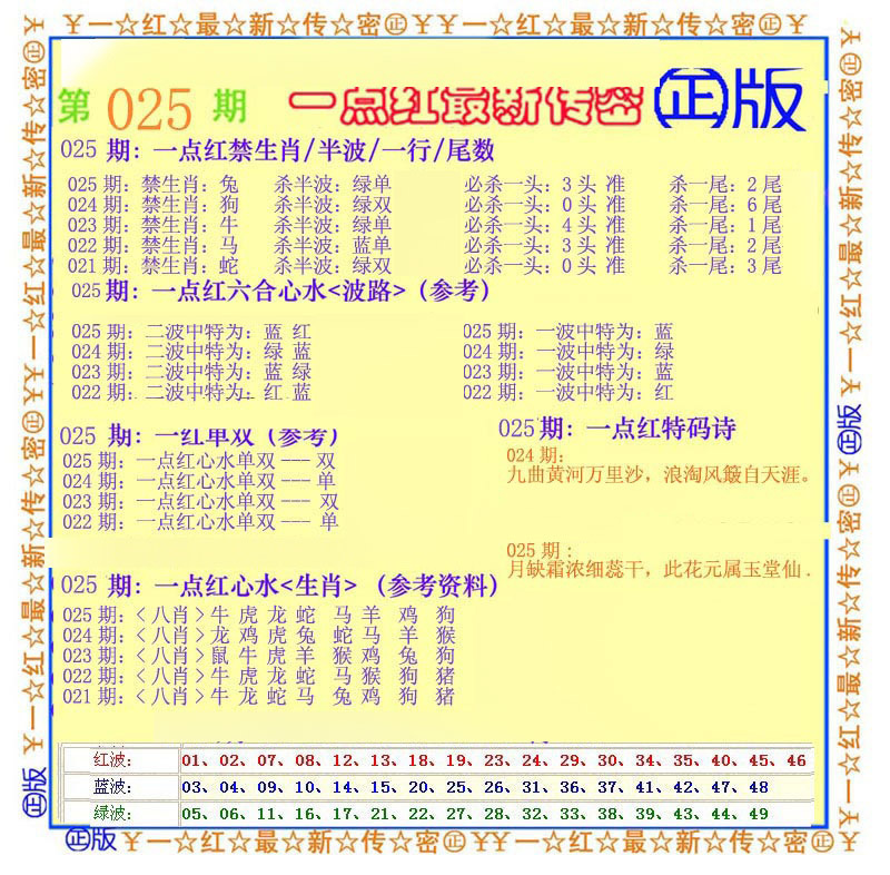 025期一点红最新传密[图]