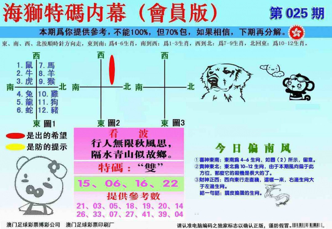 025期另版海狮特码内幕报[图]