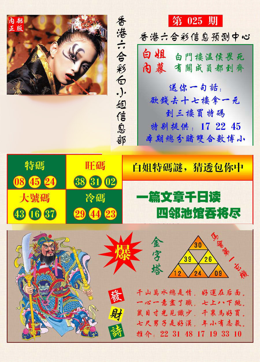 025期港彩内幕报[图]