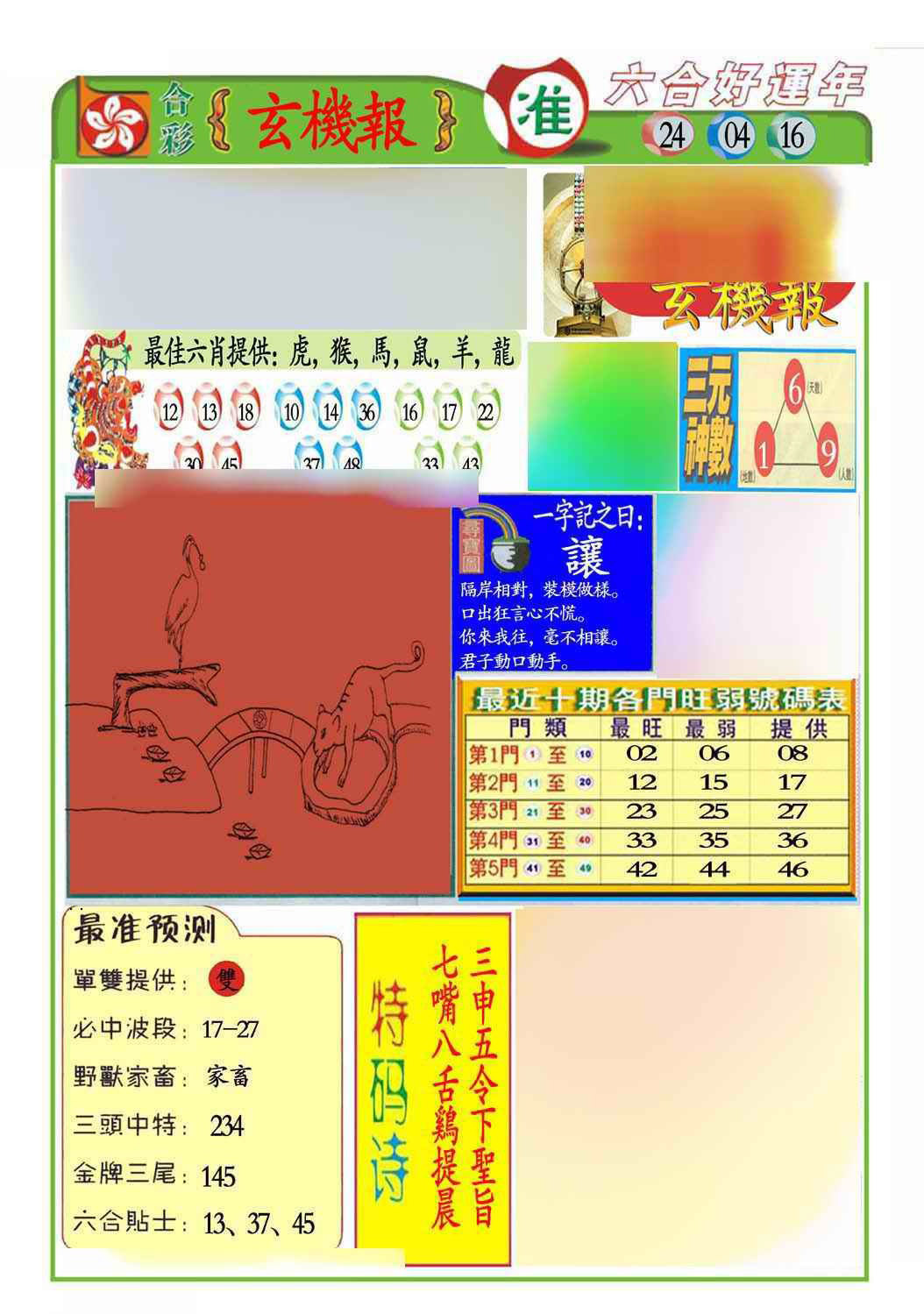 025期马经玄机报(新图推荐)[图]