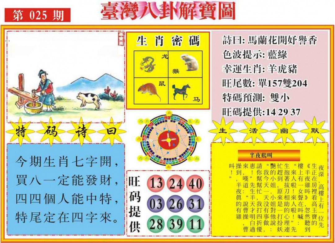 025期台湾八卦解宝图[图]