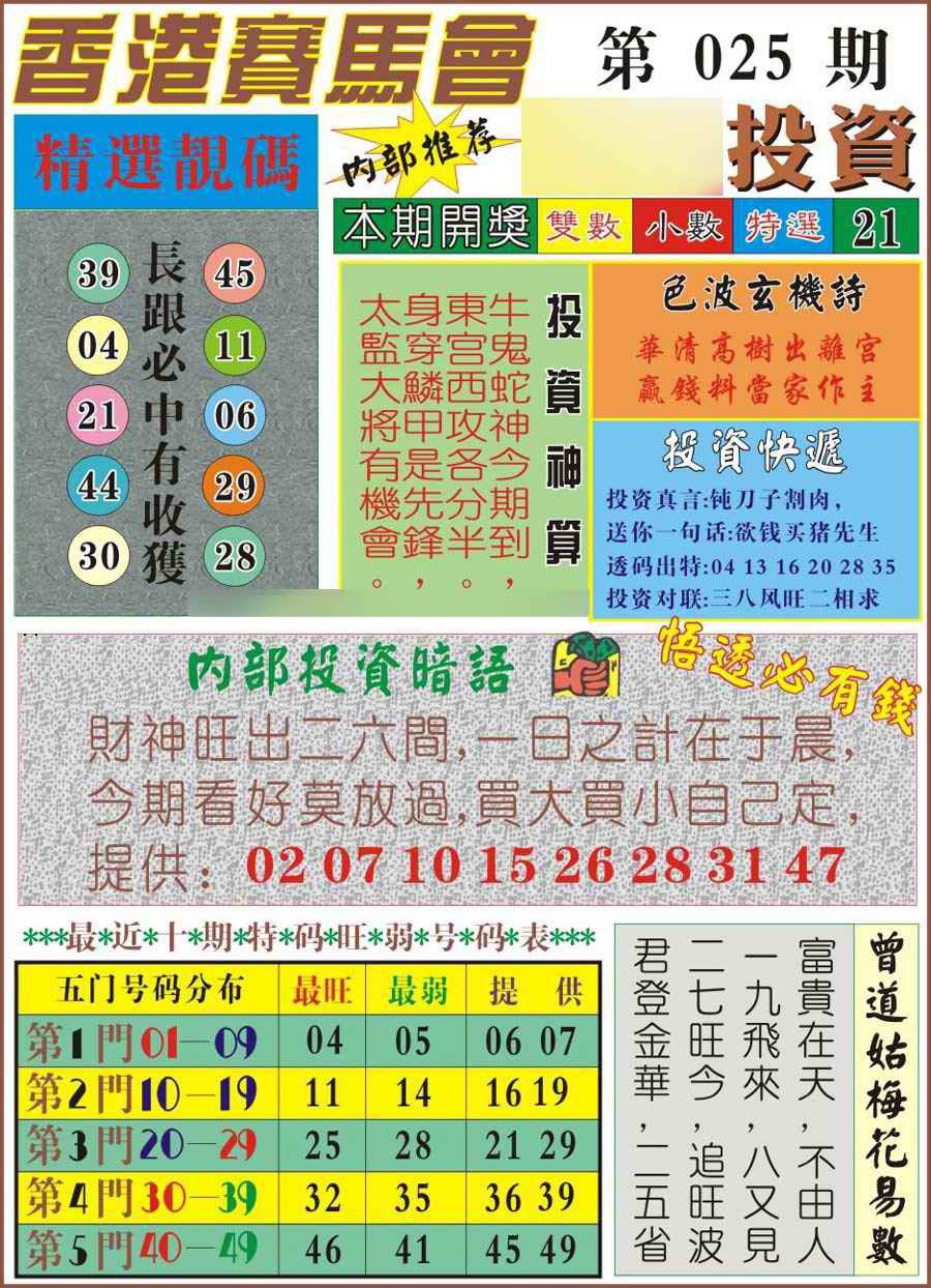 025期马经投资[图]