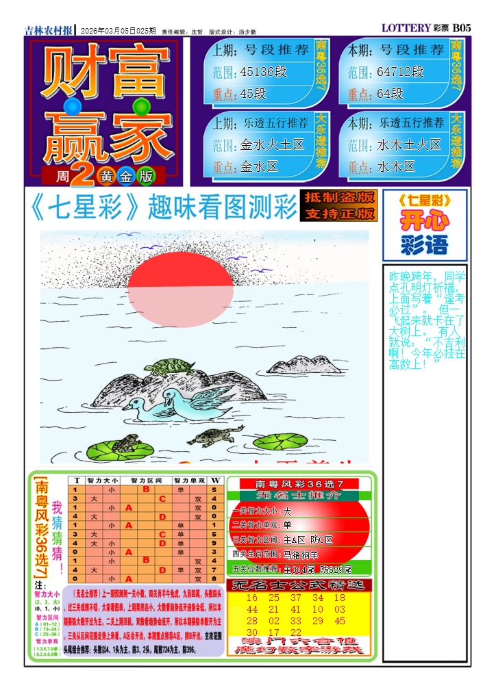 025期七星彩图(高清)A[图]