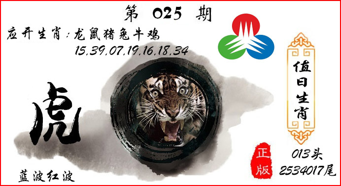 025期值日生肖[图]